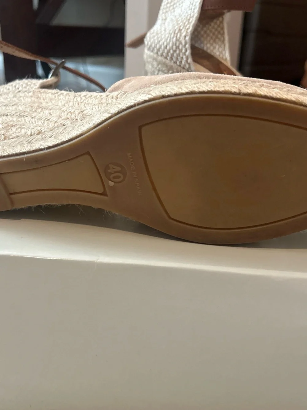 Neutral Espadrille Wedge Sandals - Women